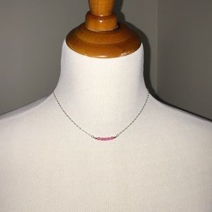 Sterling Silver Pink Quartz Necklace